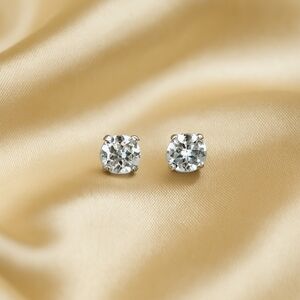 Swarovski Crystal Element - Stlg Silver Overlay Clear Stone "Tiny" Stud Earrings